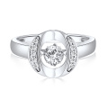 O forma 925 anillos de plata de joyería de baile de diamantes